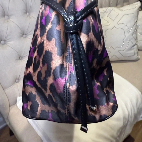 Coach Leopard Print Tote Bag – Purple & Brown Cheetah, Patent Trim, F25281 - Picture 9 of 11